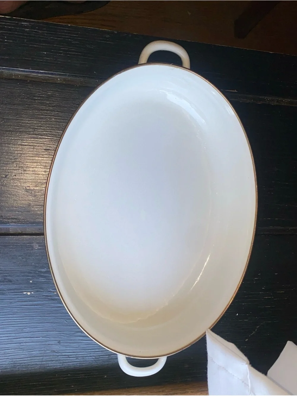 Vintage Floral Ceramic Serving Bowl - White with Orange & Yellow Flowers
